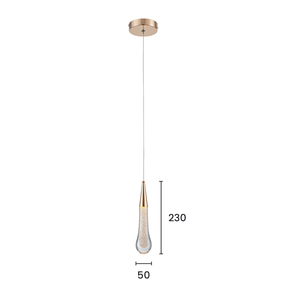 Lustre Pendente Astraled Adrian PT-9121 Dourado Brilho Led Bivolt Dourado / 3000K - Branco Quente