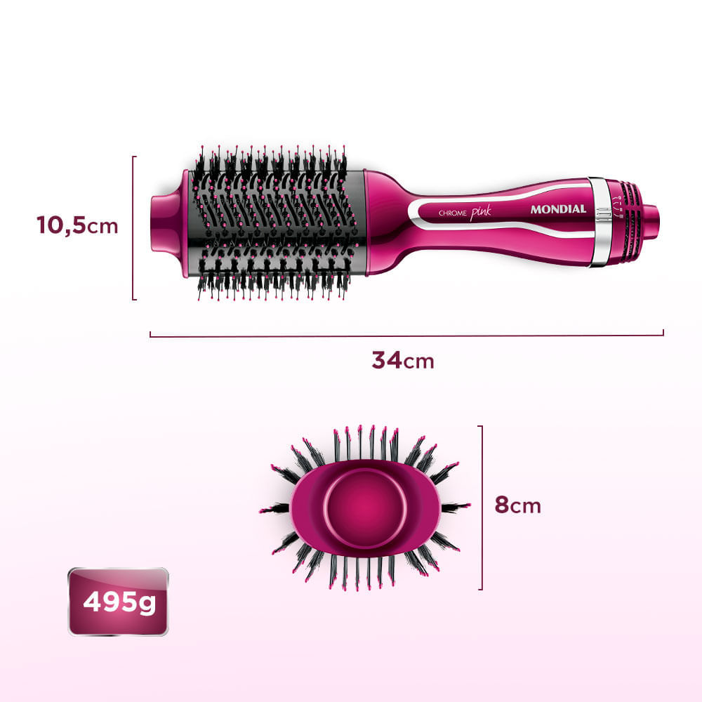 Escova Secadora Mondial Chrome Pink ES-04 220