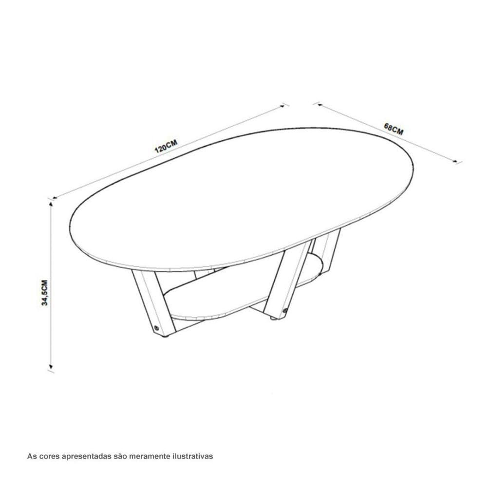 Mesa de Centro Elegance Gianduia e Nature Tebarrot