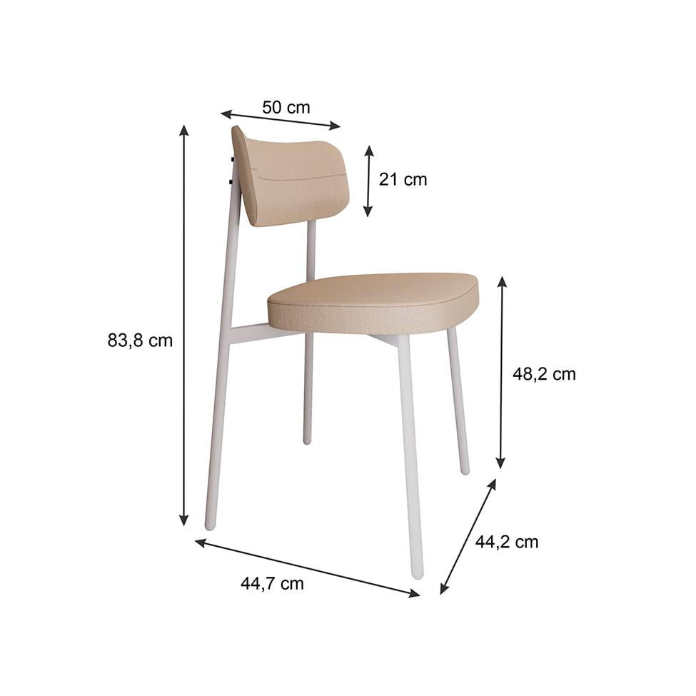 Conjunto com 4 Cadeiras Alloa Polipropileno Areia e Branco