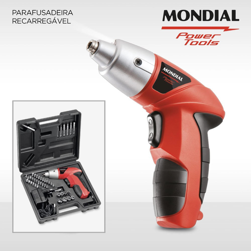 Parafusadeira Mondial FPF-05M com Maleta - 4,8V Bivolt