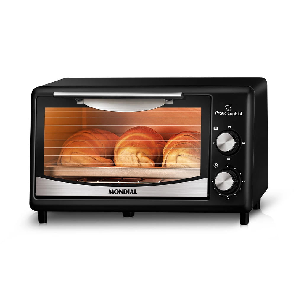 Forno Elétrico Mondial Pratic Cook FR-09 Preto 6 Litros - 127V