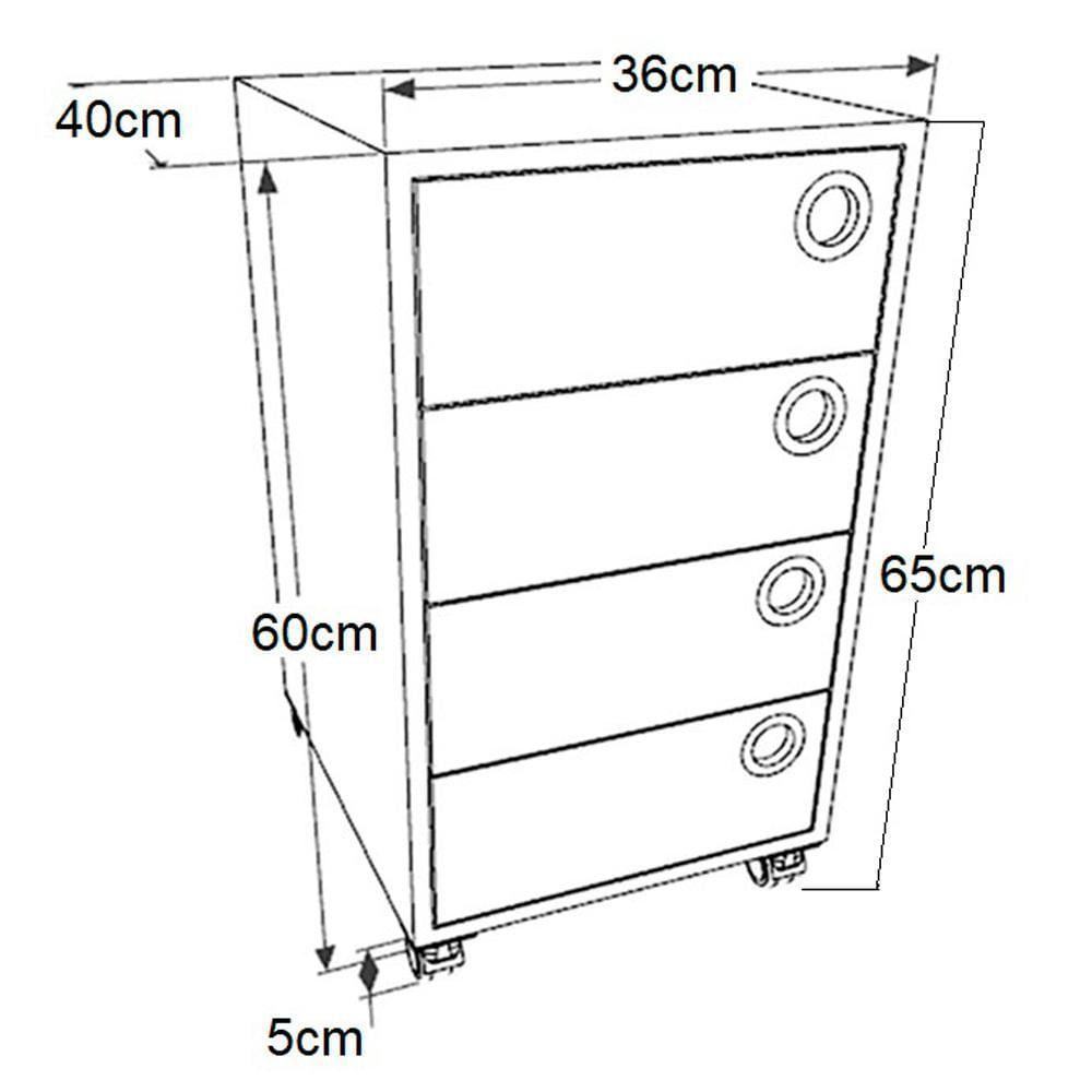 Gaveteiro 36 Cm Para Escritorio 4 Gavetas Gv5034 Mell Arenas Faem Mell Arenas