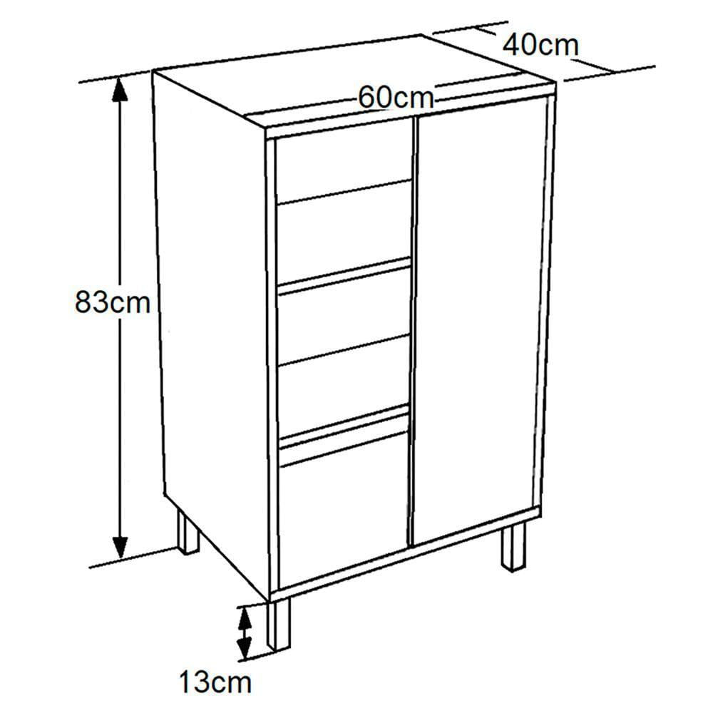 Gabinete 1 Porta De Correr 5 Nichos 60 Cm Bl7250 Mell Grafite Faem Mell Grafite