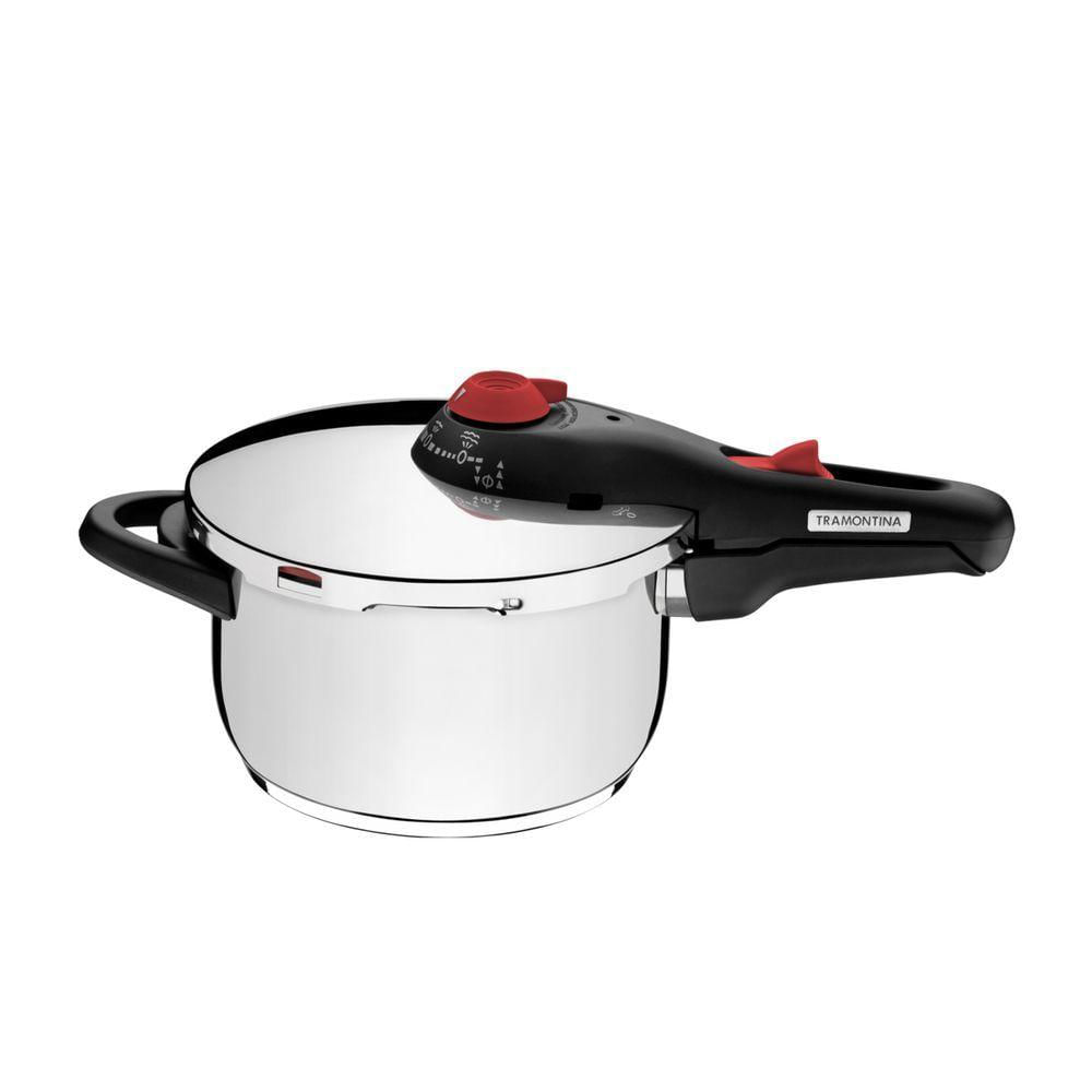 Panela De Pressão Tramontina Solar Em Aço Inox 22 Cm 4,5 L