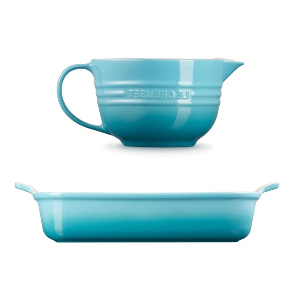 KIT LE CREUSET BOWL DE PREPARO 2L E TRAVESSA RETANGULAR HERITAGE 32CM