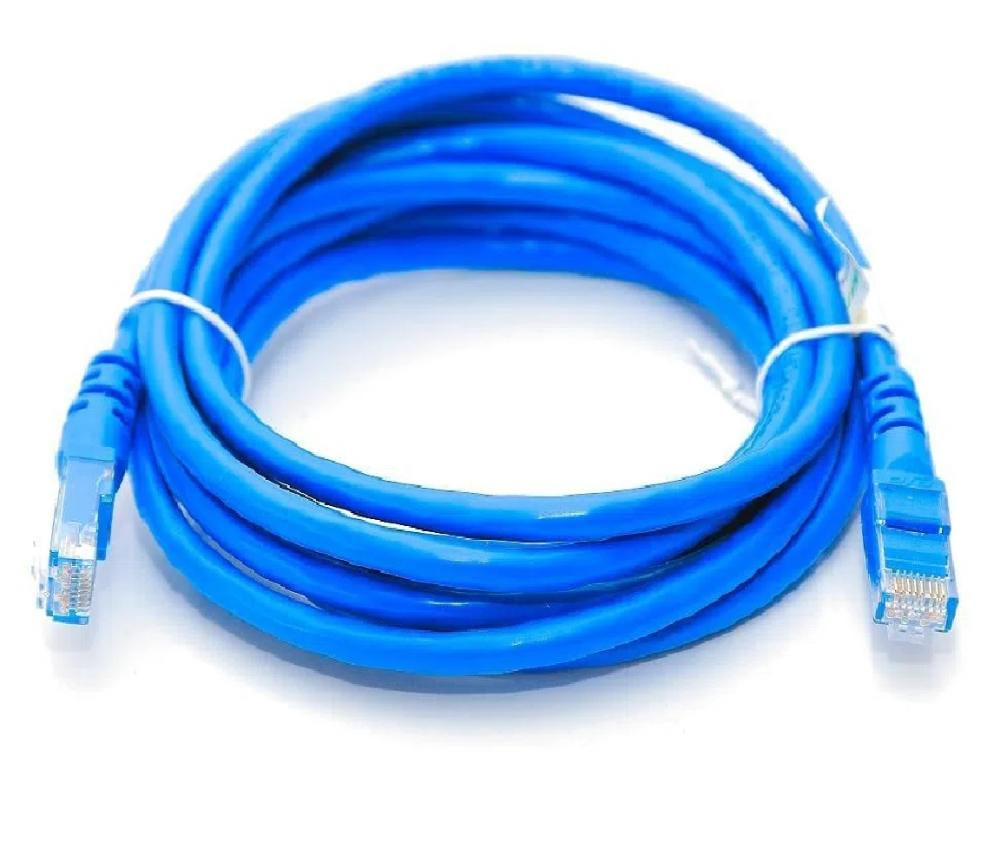 Cabo de Rede Patch Cord Ethernet Lan Rj45 Cat 6 Utp Azul 5 Metros