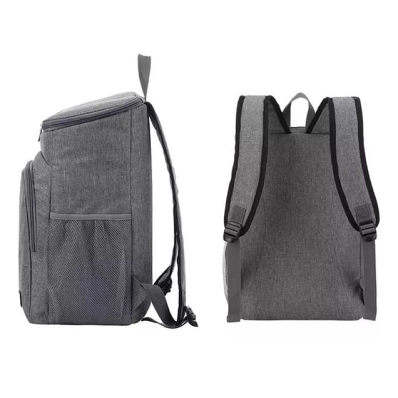 Mochila Bolsa Lancheira Multifuncional Térmica Cooler Bebida Praia Camping Viagem Resistente Impermeável Único / Cinza