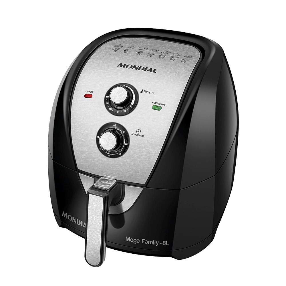 Fritadeira Elétrica Air Fryer Mondial AFN-80-BI 8L Prata - 127V