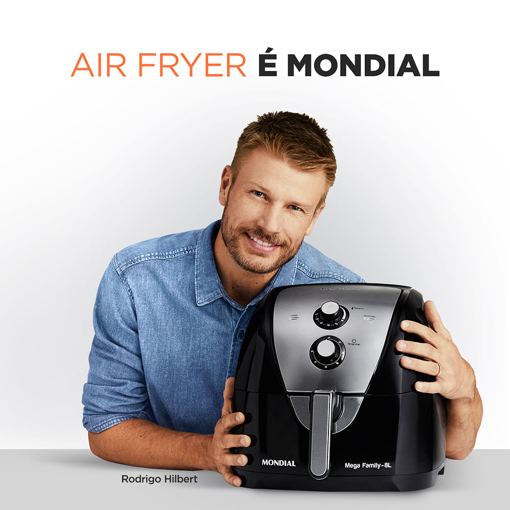 Fritadeira Elétrica Air Fryer Mondial AFN-80-BI 8L Prata - 127V