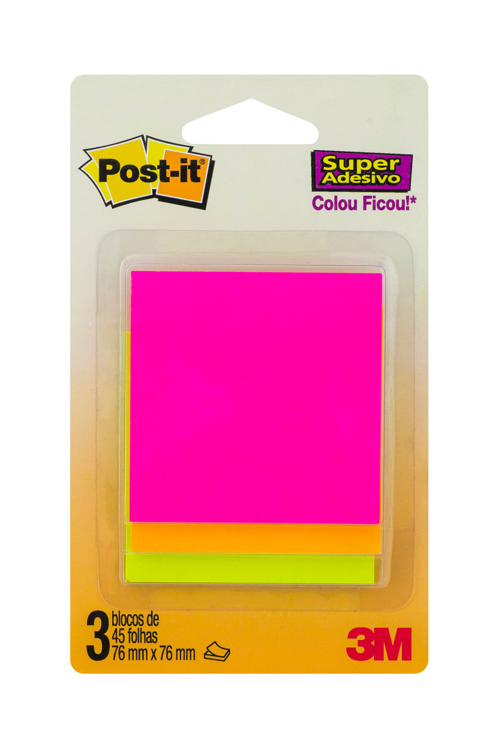 Bloco Adesivo Post It 3M Cascata com 45 Folhas 76x76mm