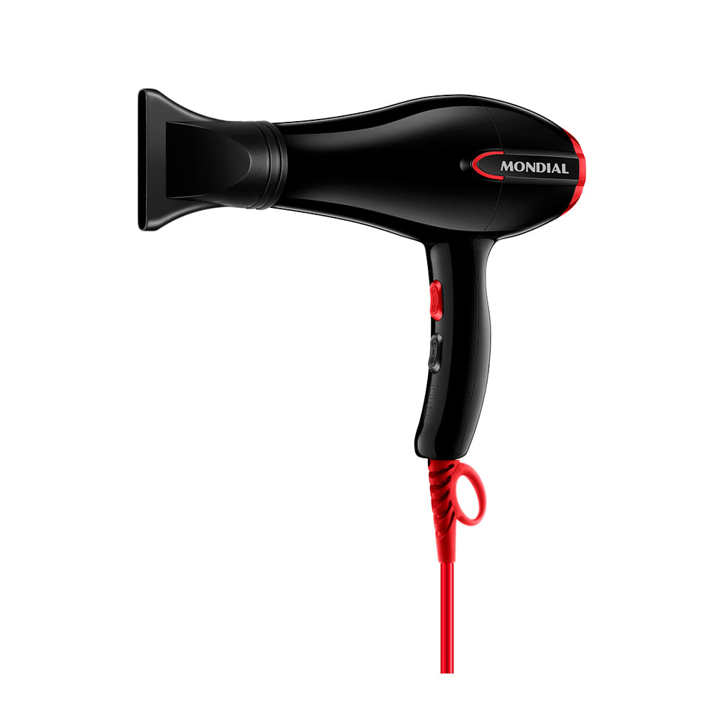 Secador de Cabelo Mondial Turbo Color Red SC-41 Preto 1900W - 220V