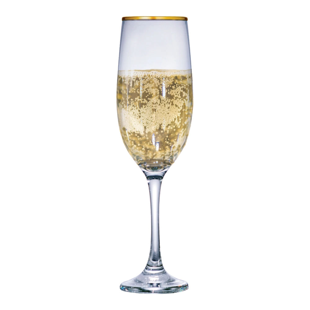 Taça para Champagne Ruvolo com Filete Dourado 200ml