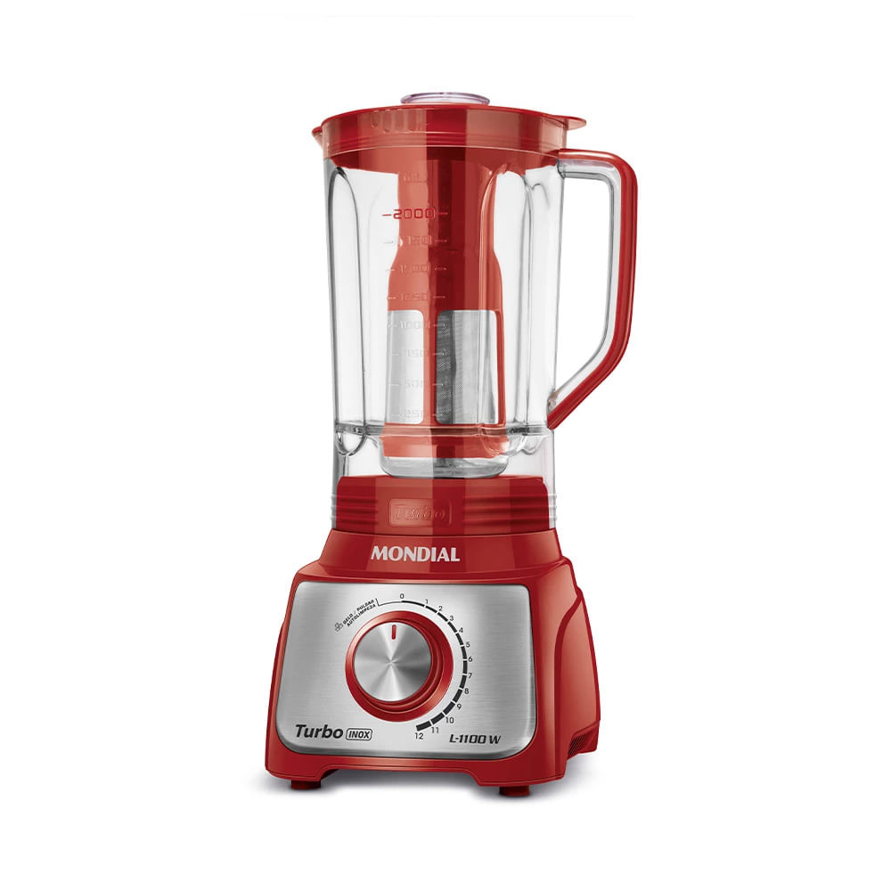 Liquidificador Mondial Turbo Inox L-1100 RI Vermelho - 220V