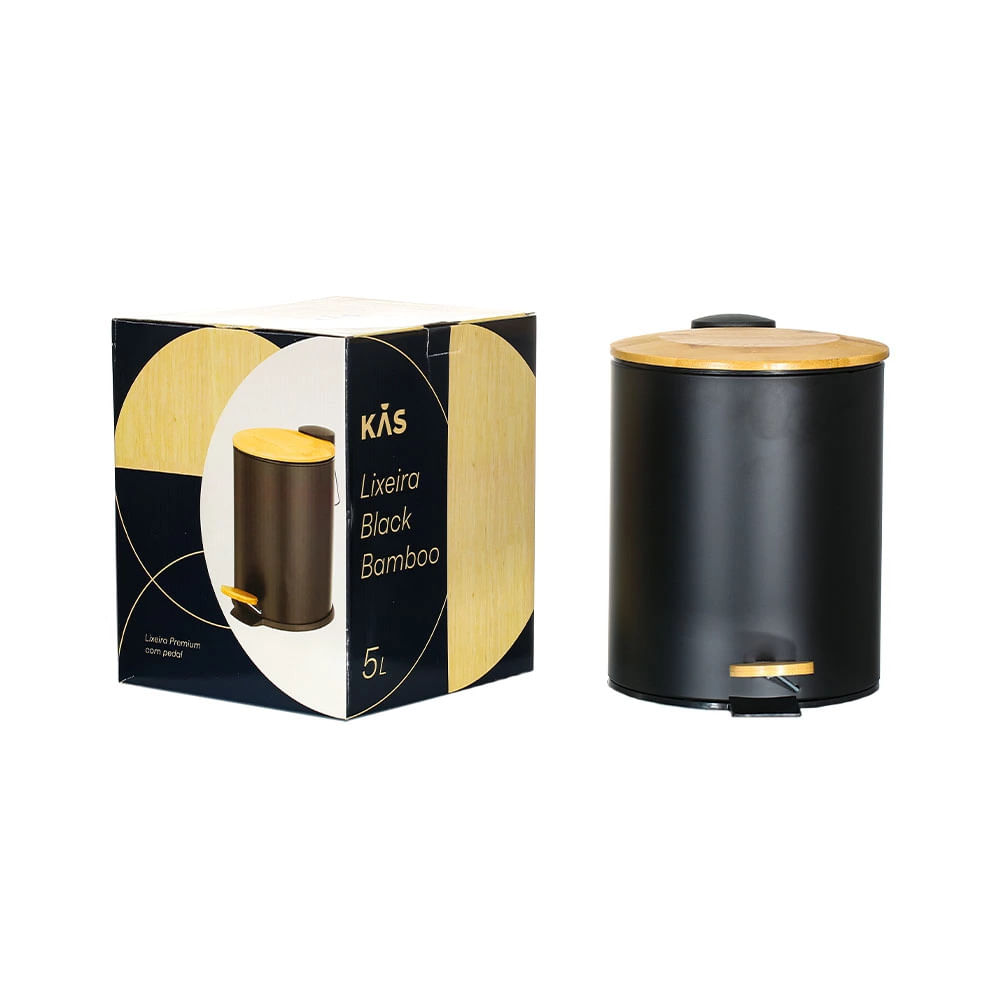 Lixeira Kas Black Bamboo 5l