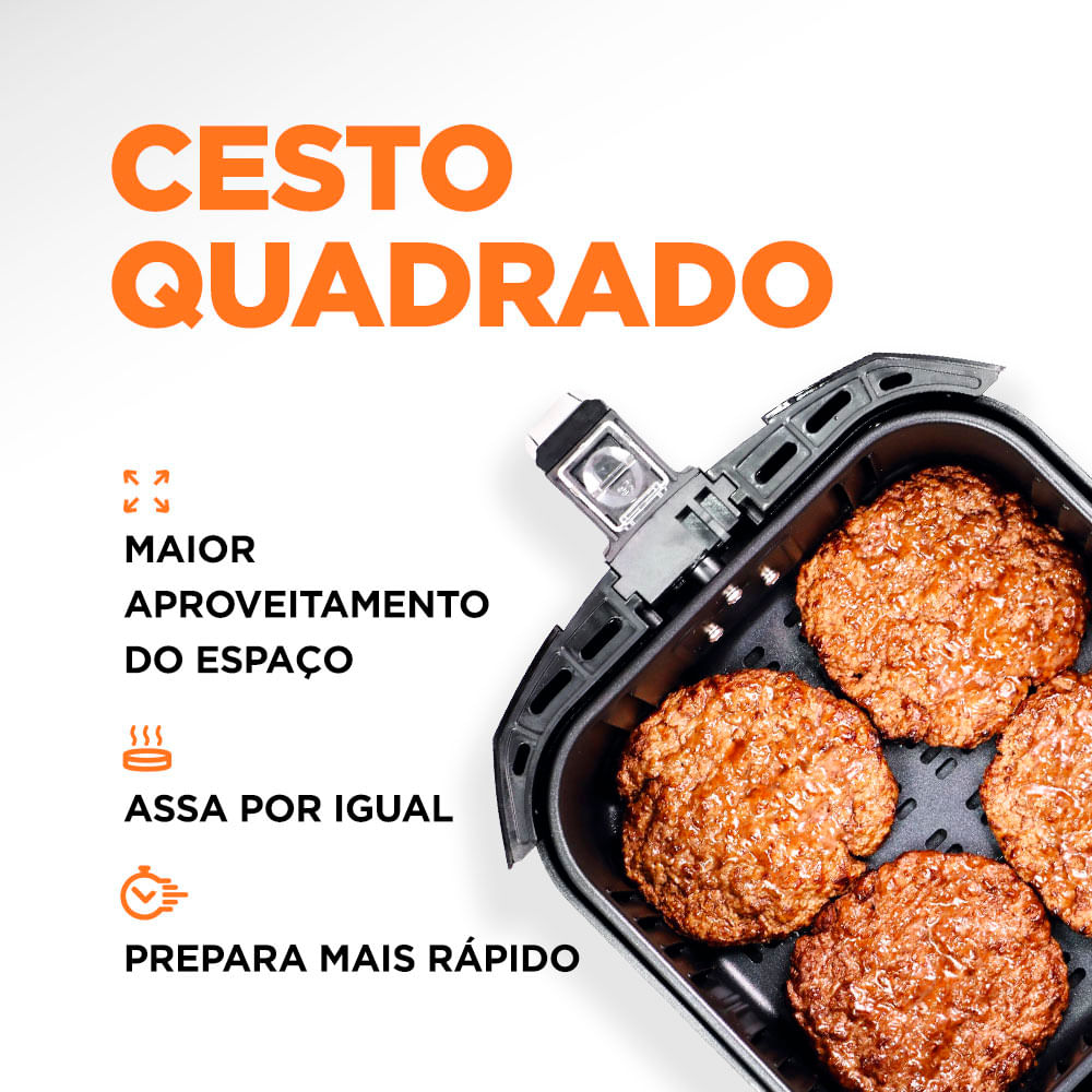 Fritadeira Elétrica Air Fryer Mondial AFN-40-BI 4L Inox/Preta - 220V