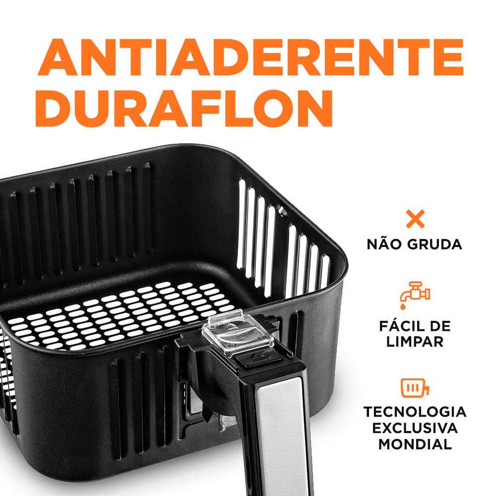 Fritadeira Elétrica Air Fryer Mondial AFN-40-BI 4L Inox/Preta - 220V