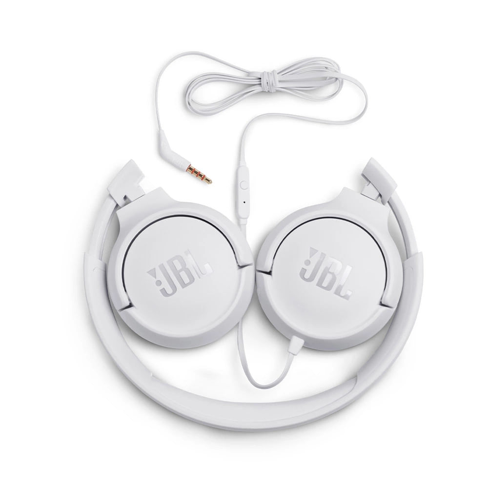 Headphone Supra-Auricular JBL T500 com Fio Branco