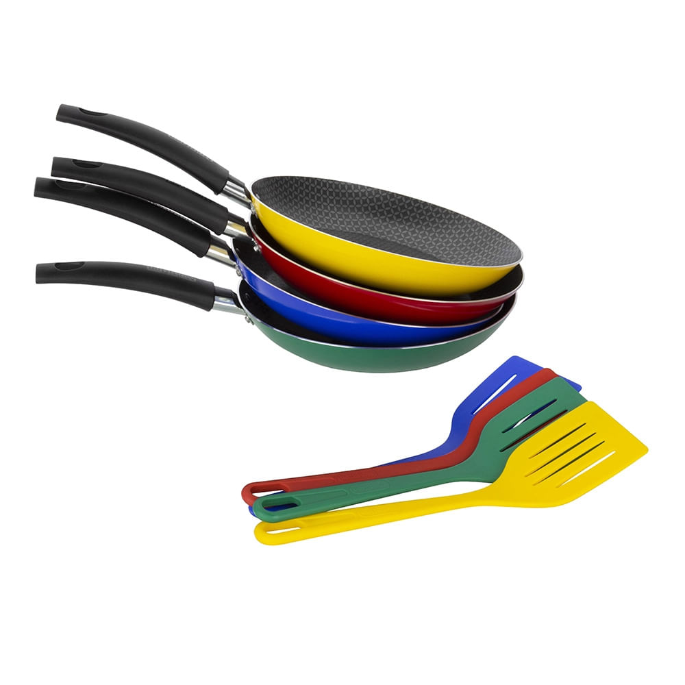 Frigideira Antiaderente com Espátula Multiflon Colors 22cm - Item Sortido