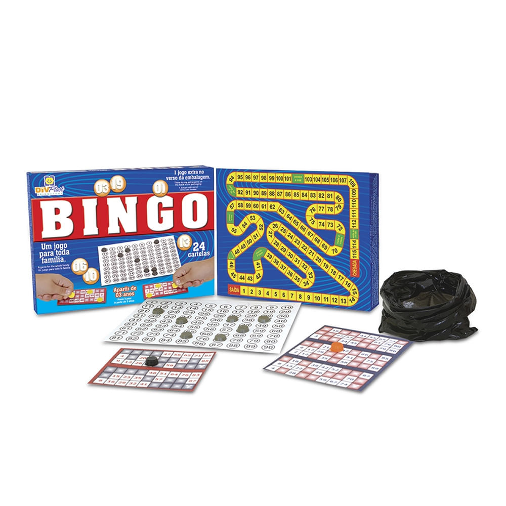 Jogo Bingo Divplast com 24 Cartelas