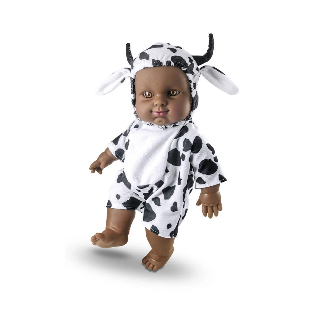 Boneca Milk Colecão Milkinhas Clássicas Vaquinha Negra com 31cm