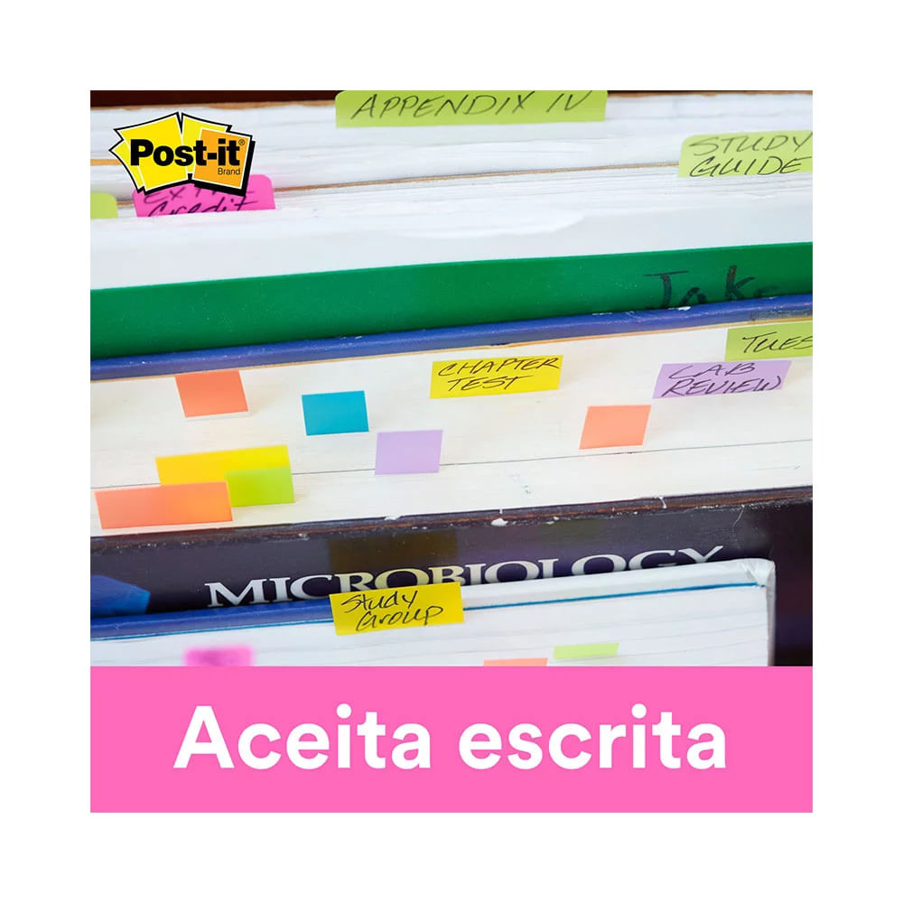 Bloco Adesivo Post It 3M Flag com 11,9x43,2mm com 5 Unidades 100 Folhas