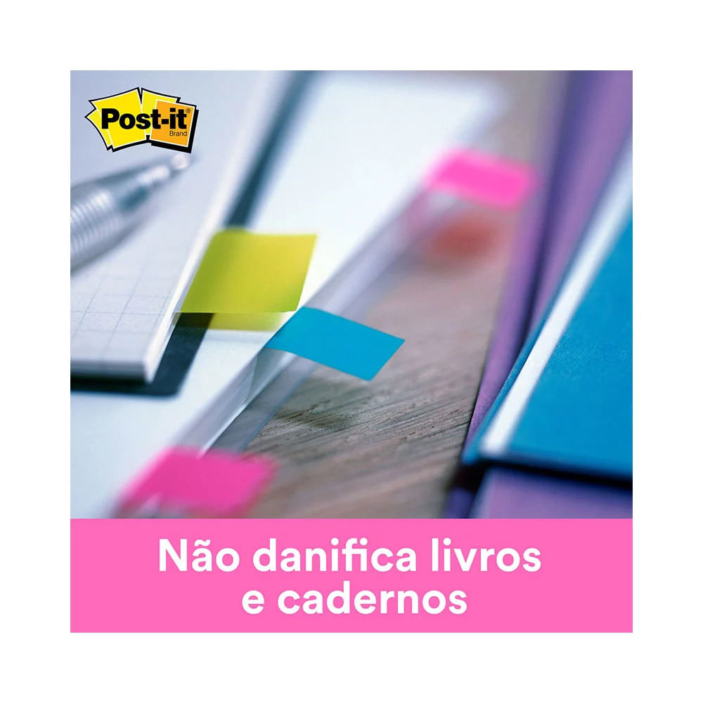 Bloco Adesivo Post It 3M Flag com 11,9x43,2mm com 5 Unidades 100 Folhas