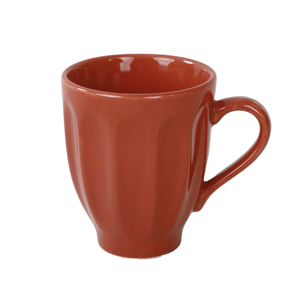 Caneca Haus Decorato em Cerâmica Coral 280ml