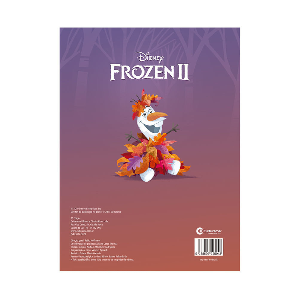 Livro Infantil Culturama para Ler e Colorir Frozen 2 com Lápis