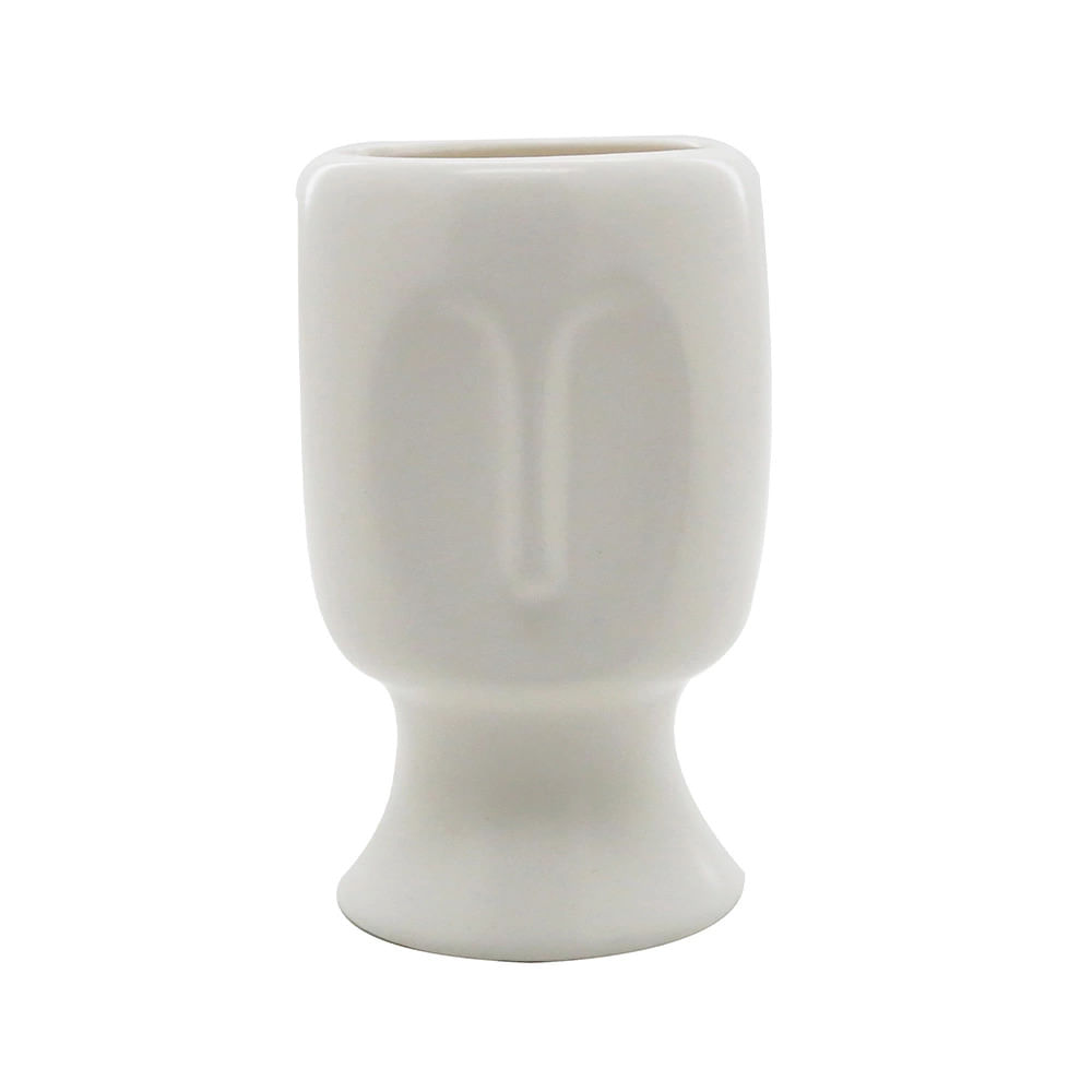 Vaso Cerâmica Le Faces 15cm Branco