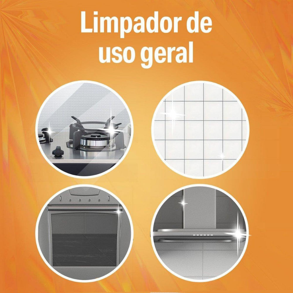 Kit 4 Limpador Desengordurante Uso Geral Ajax Especialista Cozinha 500Ml