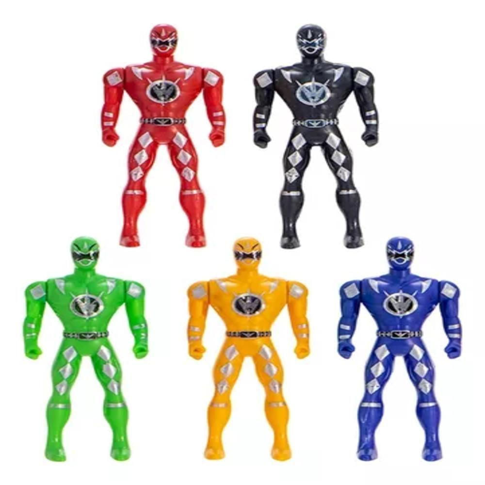 Kit Bonecos Rangers 5 Guerreios Figura Acao Lendario Força Ranger Articulado