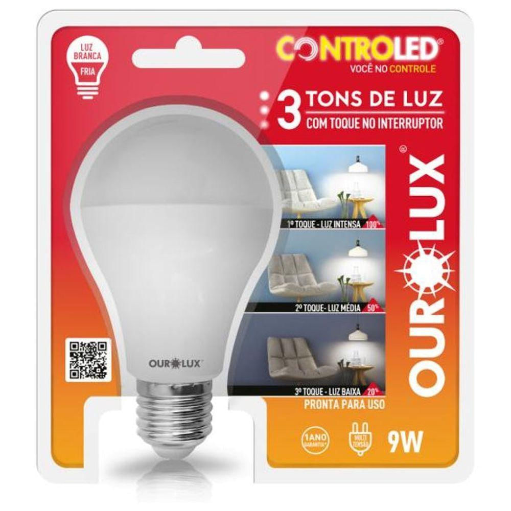 Lâmpada Controled Com 3 Tons De Luz 6500k 9w Bivolt Ourolux