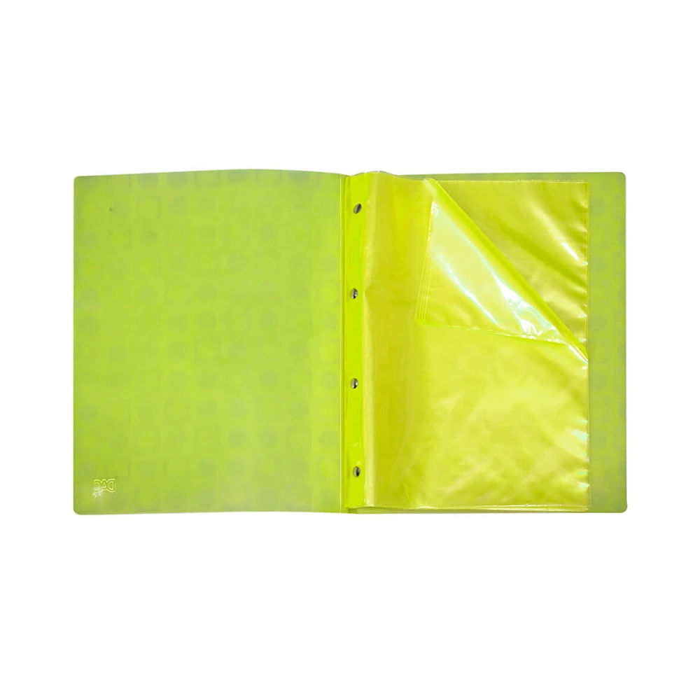 Pasta Catálogo Dac A4 Bubble Neon Amarelo com 10 Envelopes 30x22,5cm