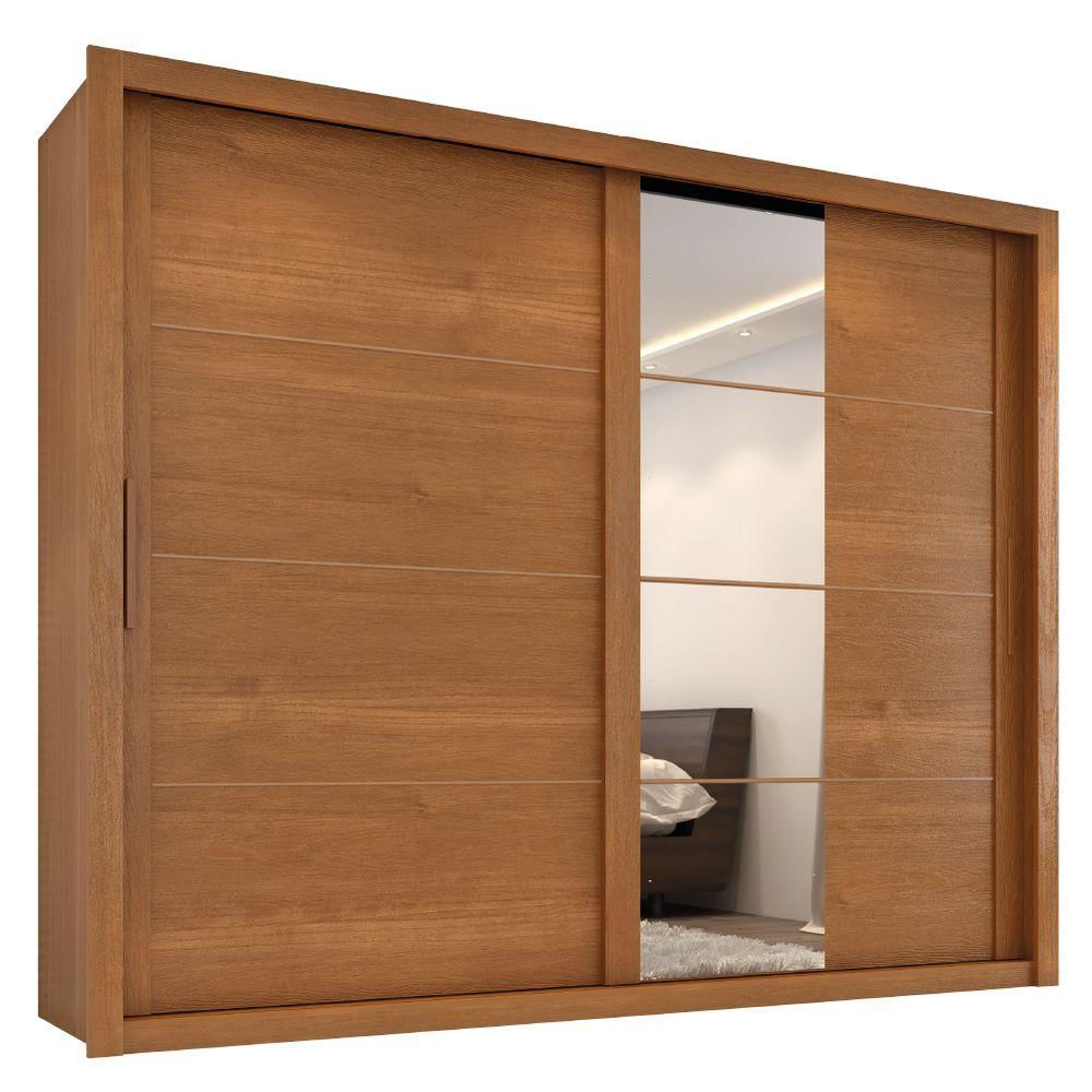 Guarda Roupas Casal Com Espelho 2 Portas De Correr 6 Gavetas