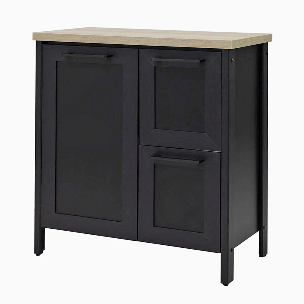 Gabinete Banheiro Com Tampo 1 Pt 2 Gv 79 Cm Bn01 Preto Dtall Preto