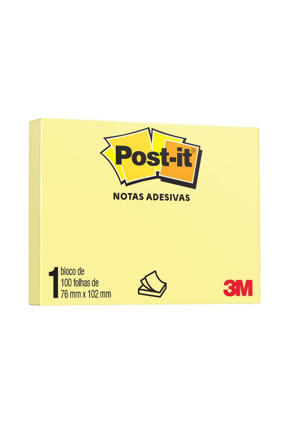 Bloco Adesivo Post It 3M Amarelo 76x102mm 100 Folhas