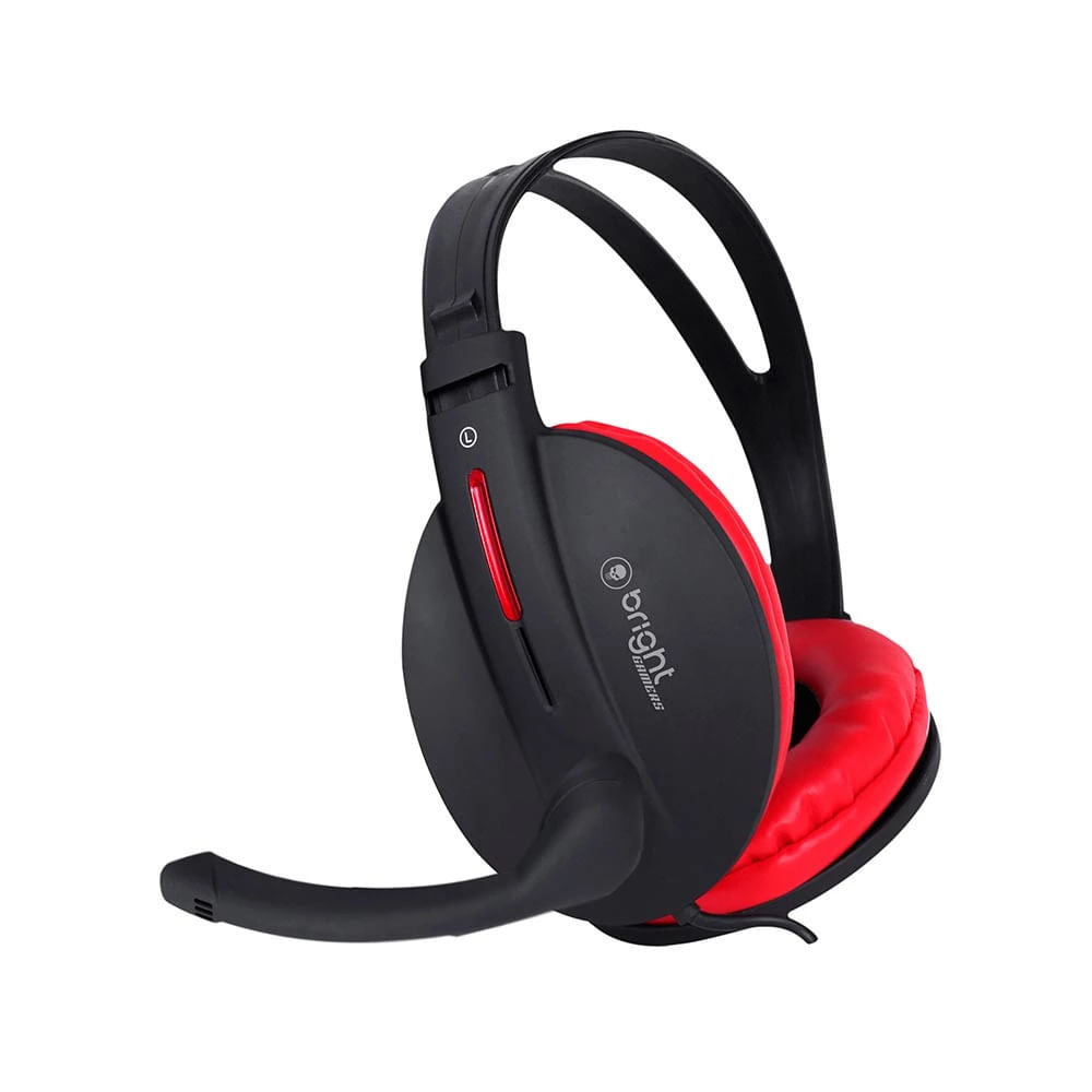 Headset Gamer Bright Conexão P2 com Haste Regulável Microfone Integrado Modelo 0206 Preto