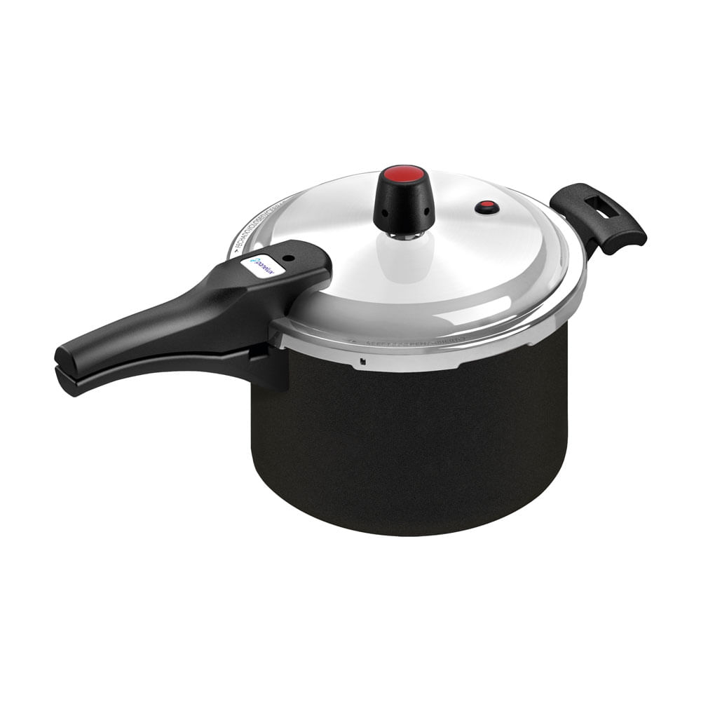 Panela de Pressão Panelux com Fechamento Externo Antiaderente Preta 4,5L