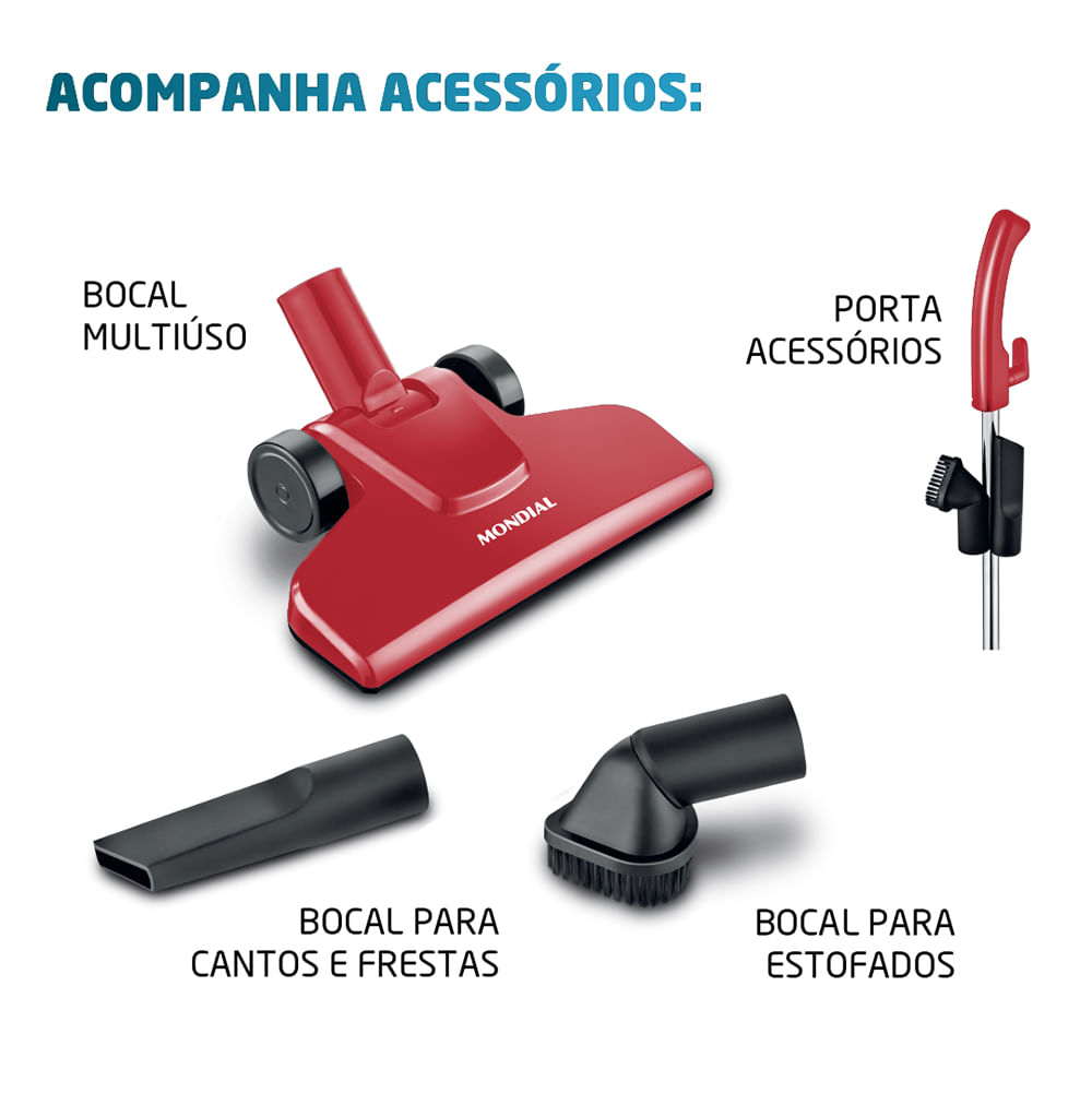 Aspirador de Pó Vertical Mondial Turbo Cycle AP-36 - 1100W 220V