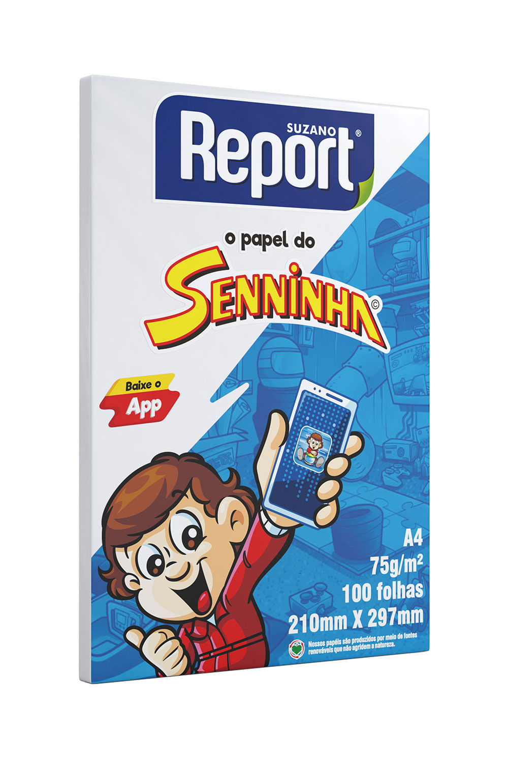 Papel Sulfite Report Seninha A4 Branco 75g com 100 Folhas