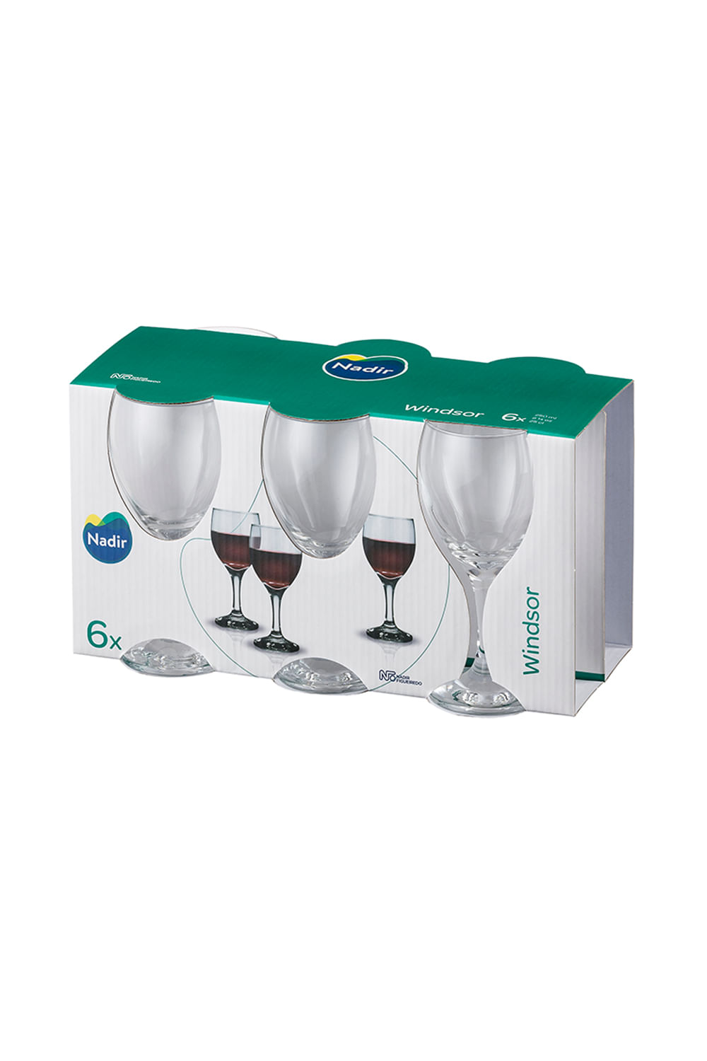 Jogo de Taças para Vinho Nadir Windsor 250ml 6 Peças