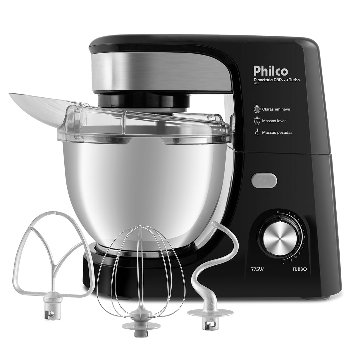 Batedeira Planetária Philco PBP770PI Turbo Inox 775W