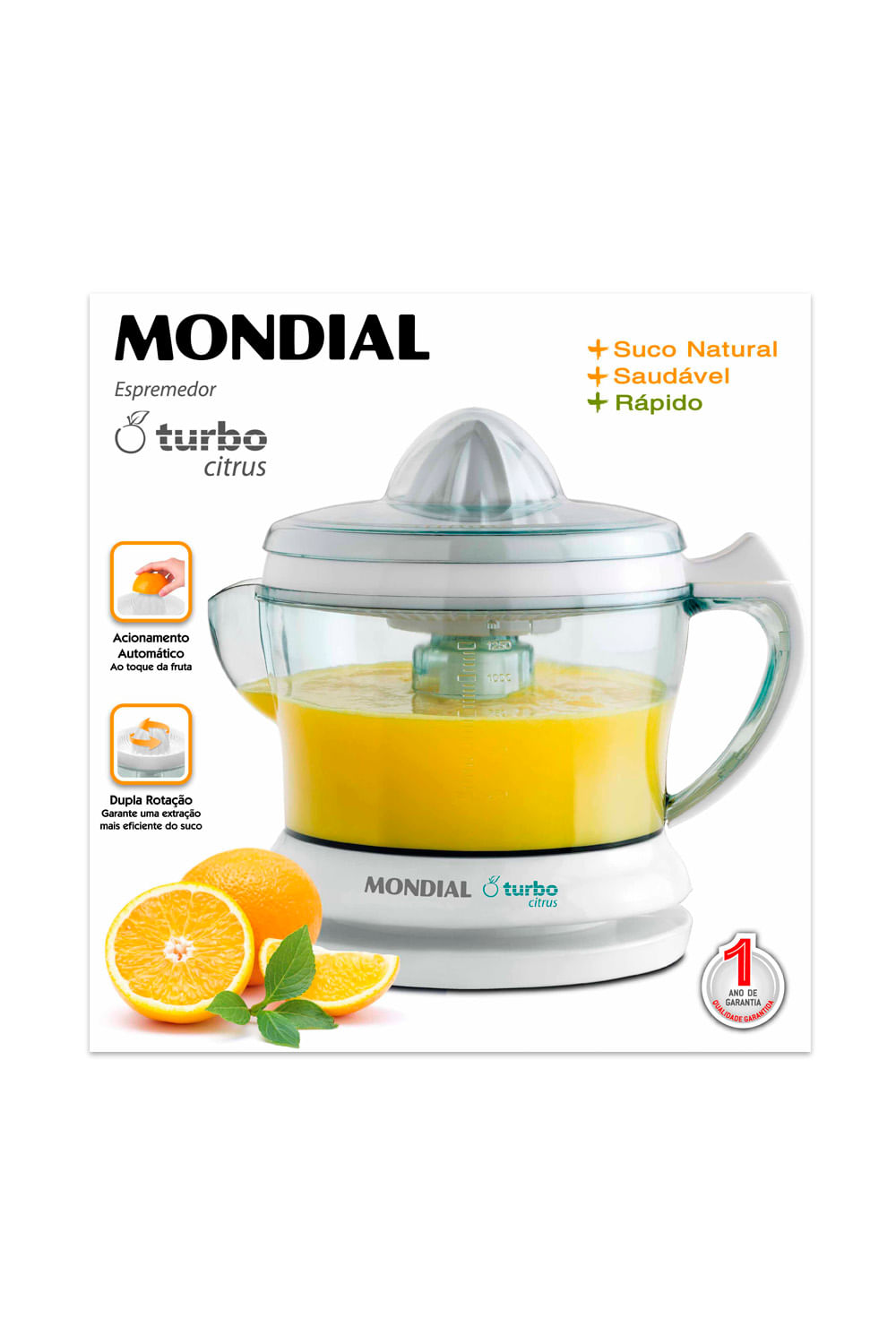 Espremedor de Frutas Mondial Citrus E01 1,25L Branco 25W - 110V