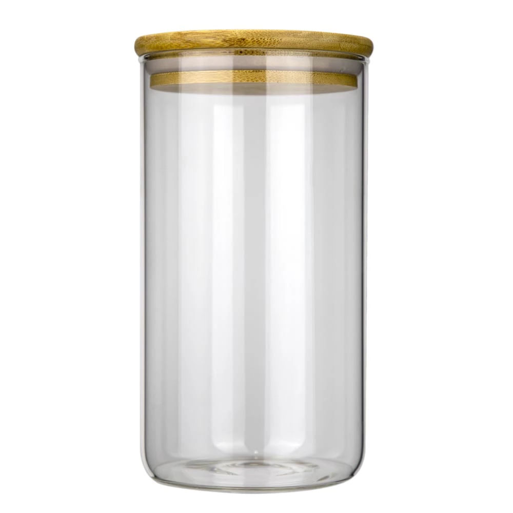 Pote para Mantimento Cazza em Vidro Borosilicato Hermético com Tampa Bambu 1,2L