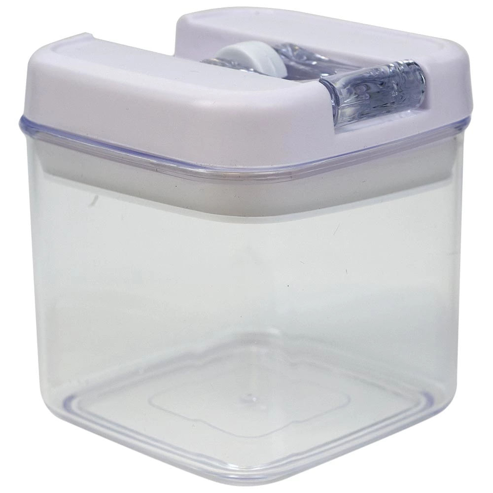 Pote de Plástico Quadrado Hermético Le Clear Branco 500ml