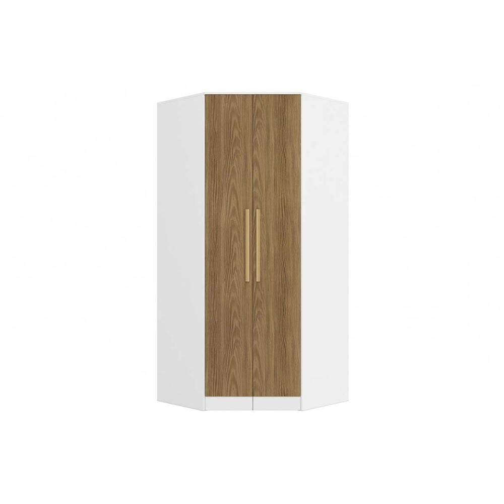 Módulo De Quarto Casal Closet De Canto Oblíquo Adapt N531 C- 2 Portas Branco-nogueira - Kappesberg