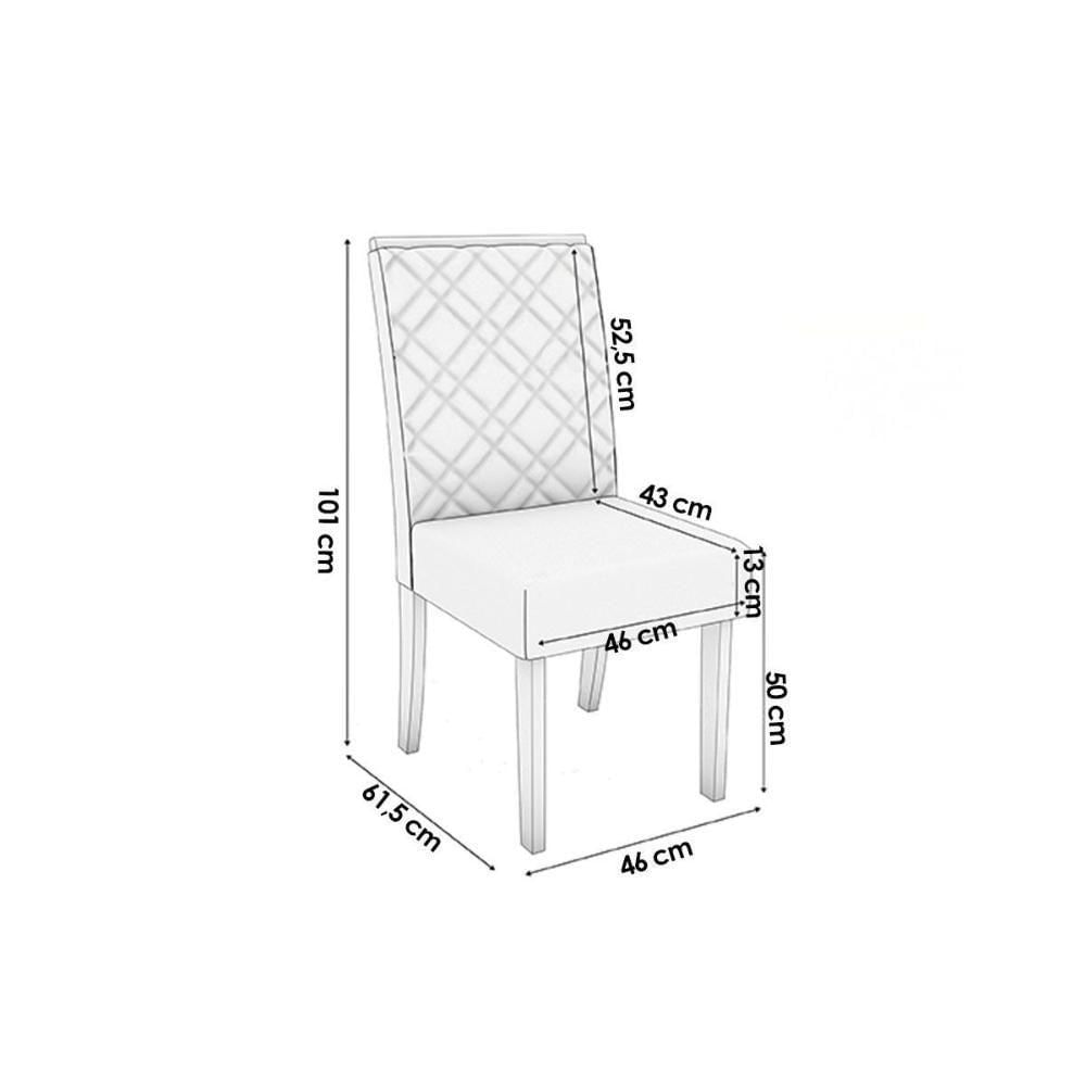 Kit 6 Cadeiras Sala Jantar 2cad149ng 6 Un Nogueira Linho Bege A019