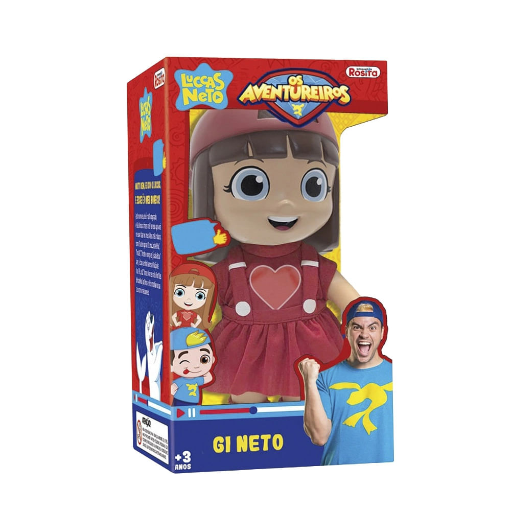 Boneca Gi Neto Rosita com Boné Aventureira Vermelha