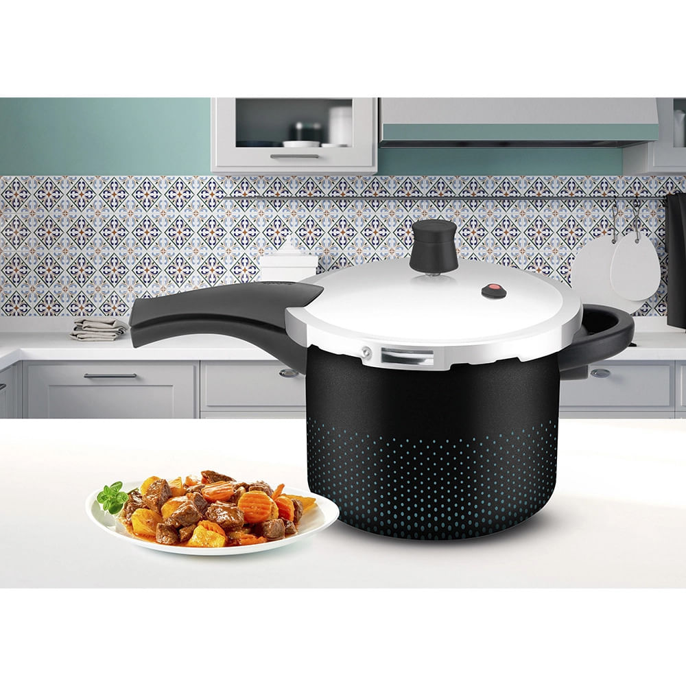 Panela de Pressão Rochedo Smart Antiaderente com Fechamento Externo 7,6L